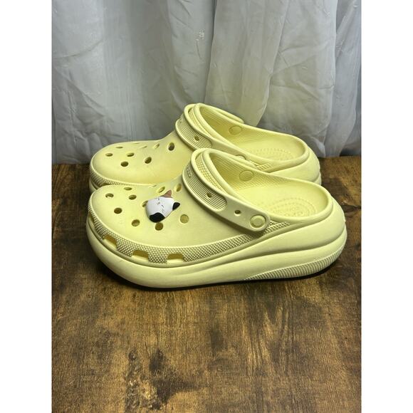 Crocs Classic Crush Platform Clog Acidic Yellow Mens 7 Women’s 9 Neon Comfort - Picture 6 of 11